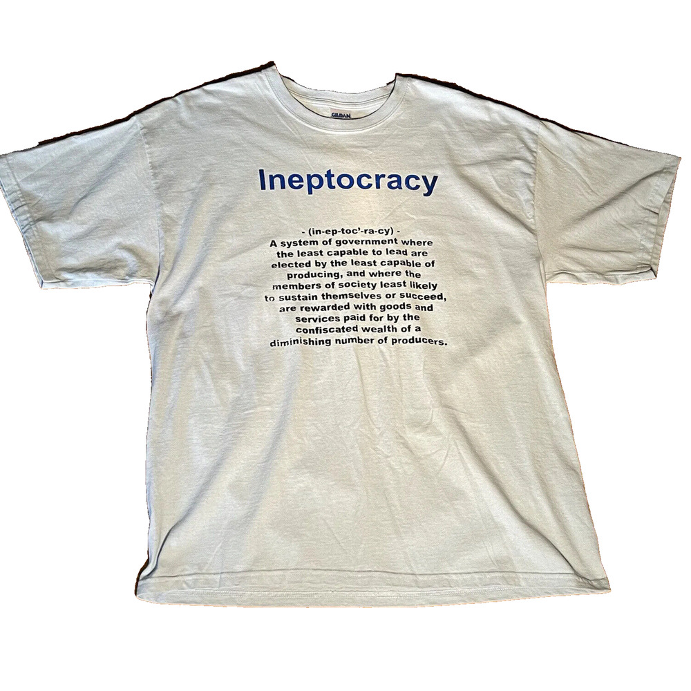 Political Ineptocracy Definition Government Comedy Mens Light Blue XL T Shirt